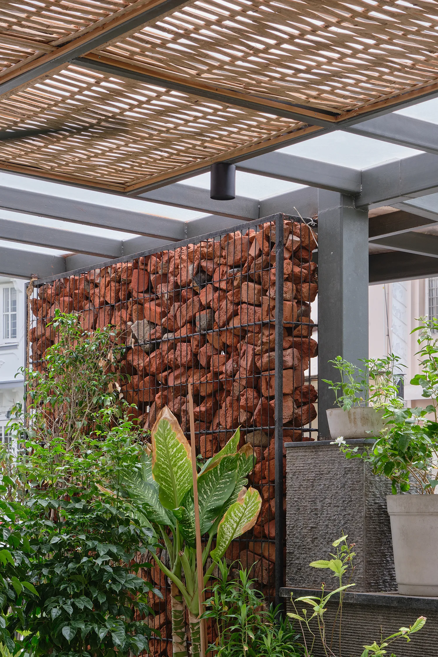 Bamboo pergola detail