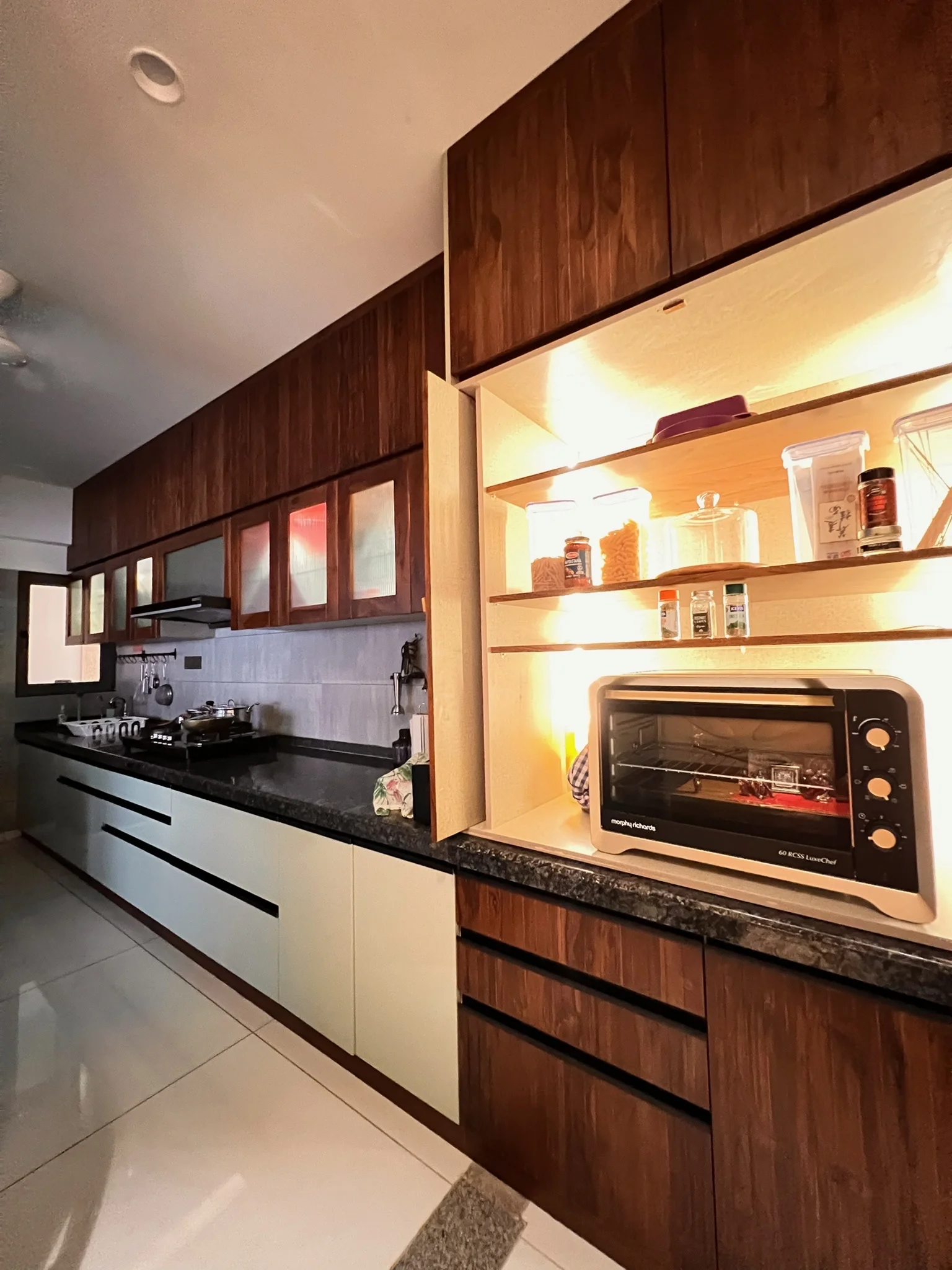 Modular kitchen pullout appliance cabinet