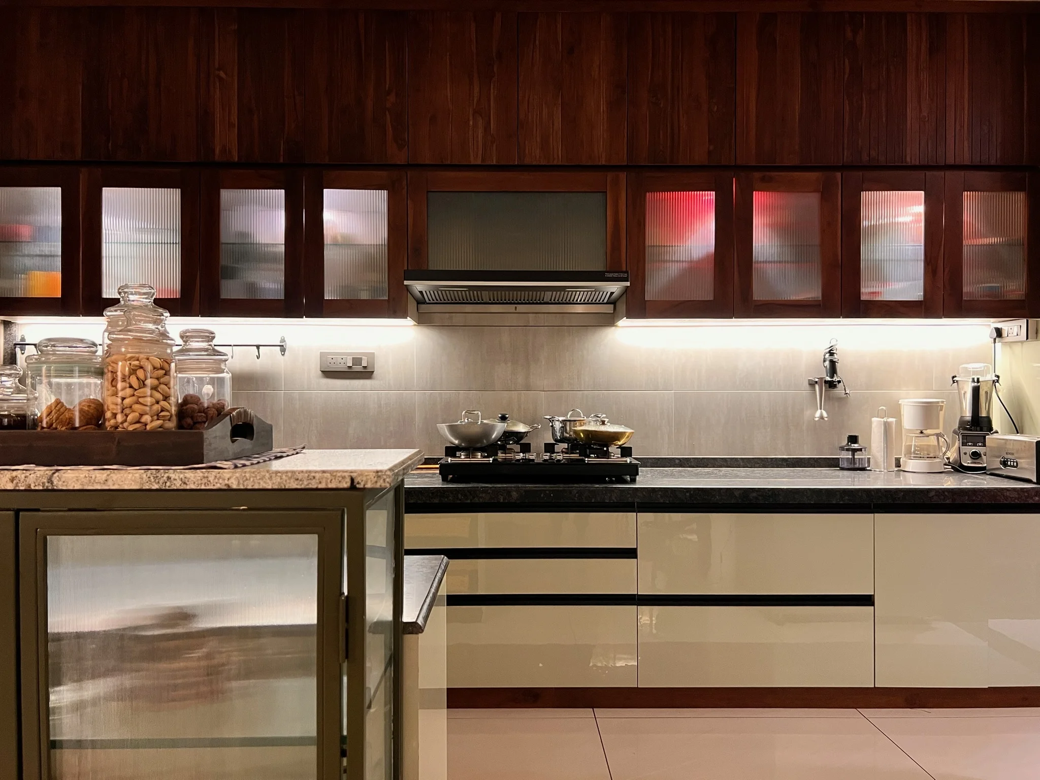 Modular kitchen with island counter